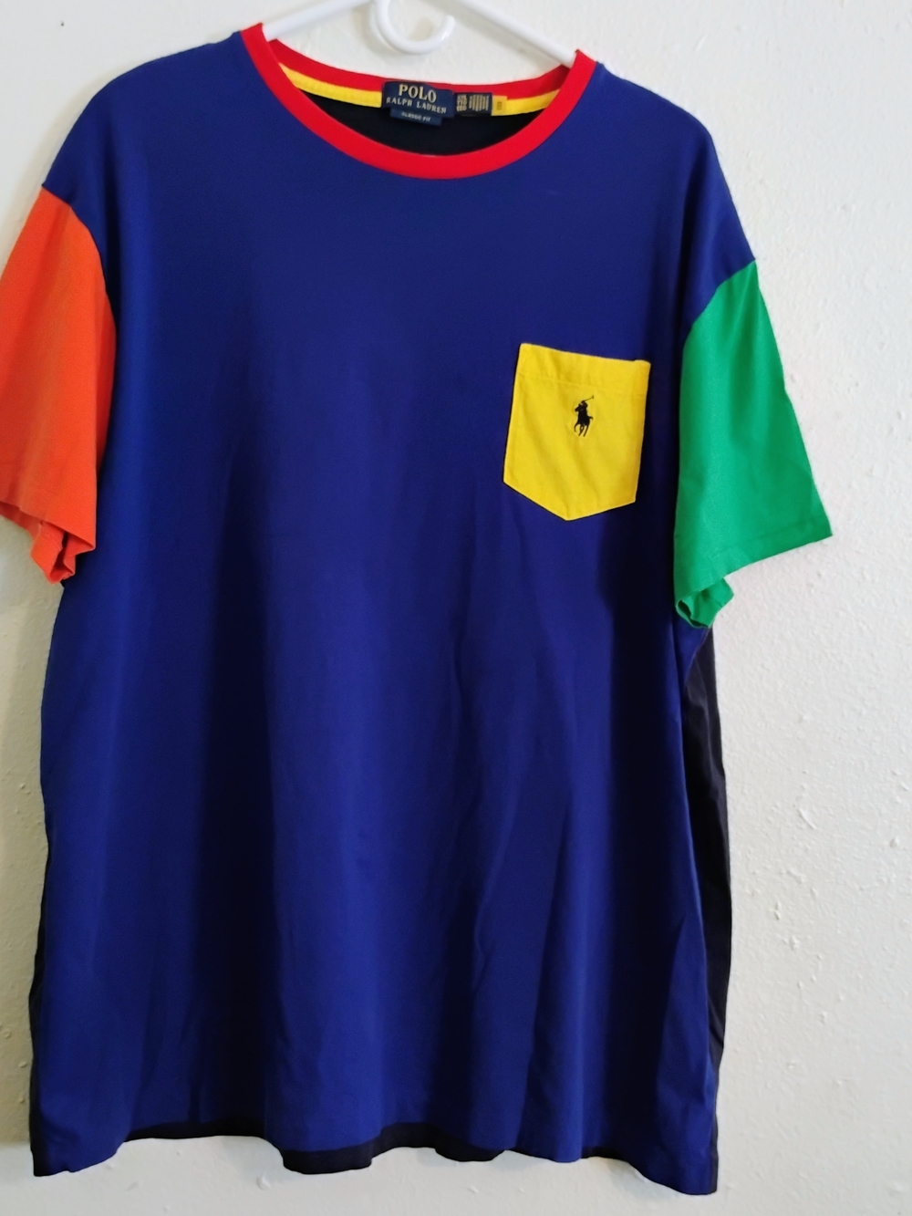 Vintage Polo by Ralph Lauren Blue Colorblock Pocket Tee